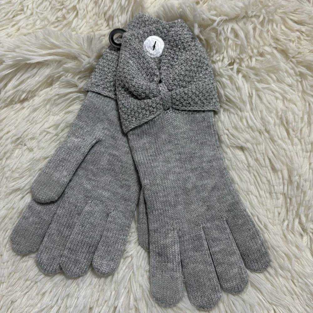 UGG Gray Bow Gloves